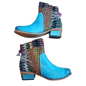 Socofy Boho Retro Embellished Multi Boot